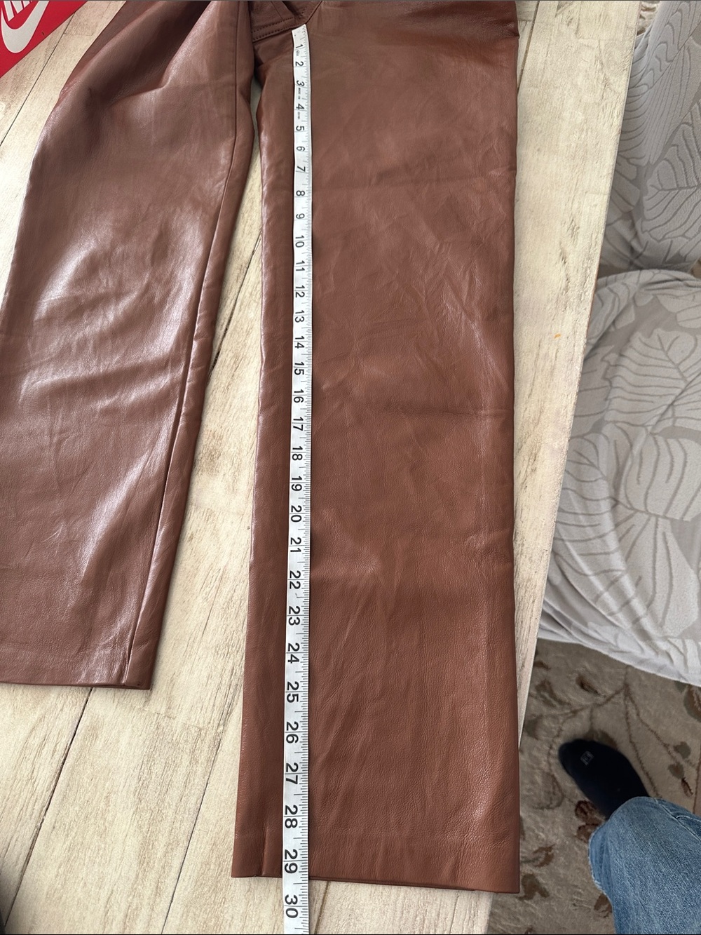 Aritzia Melina Pants - Vegan Leather Cognac Brown size 2 - Picture 10 of 10